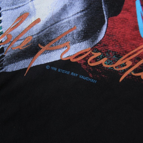 Vintage 1989 Stevie Ray Vaughan Double Trouble Graphic Band T Shirt - Picture 5 of 7